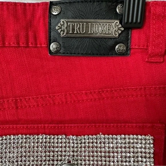 Tru Luxe Womens Red Jeans Sz 30/10 - Picture 7 of 10
